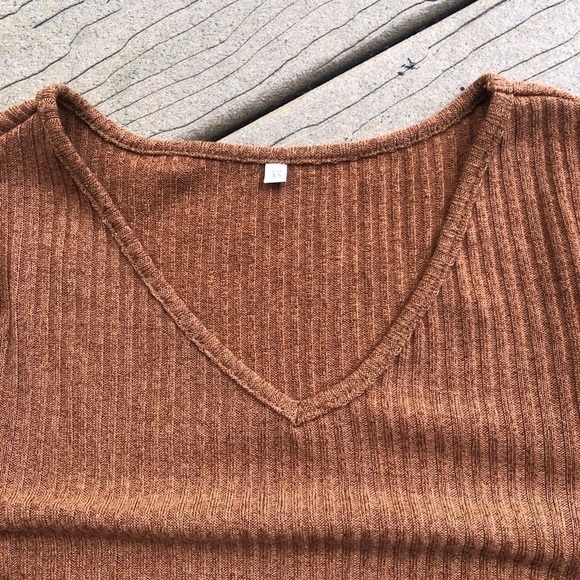 NEW V-neck Ribbed  Skinny long sleeves tee - XS - Picture 6 of 11